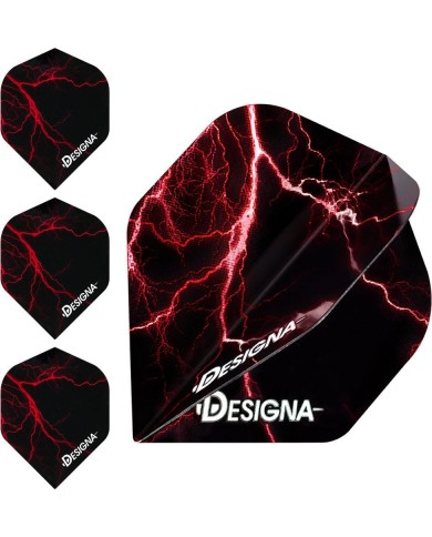Designa Lightning Bolt Metallic Flights Standard - Red