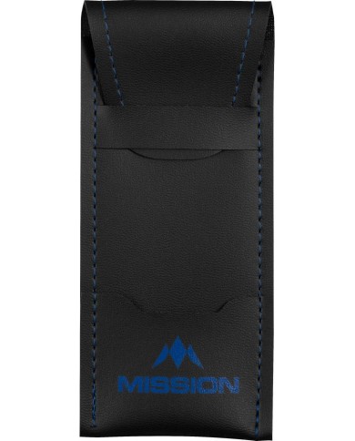 Mission Sport 8 Dart Case - Black Bar Wallet - Blue Trim