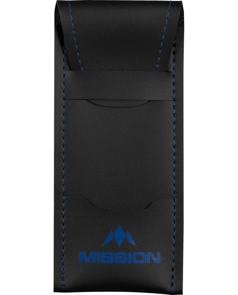 Mission Sport 8 Dart Case - Black Bar Wallet - Blue Trim