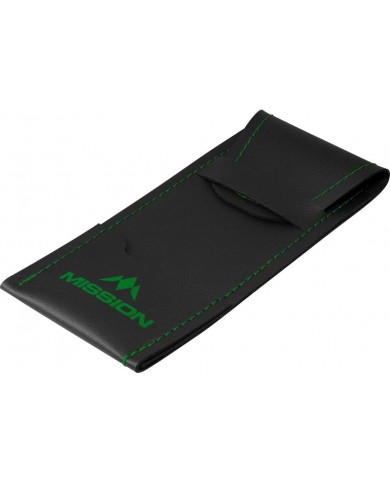 Mission Sport 8 Dart Case - Black Bar Wallet - Green Trim