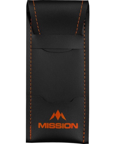 Mission Sport 8 Dart Case - Black Bar Wallet - Orange Trim