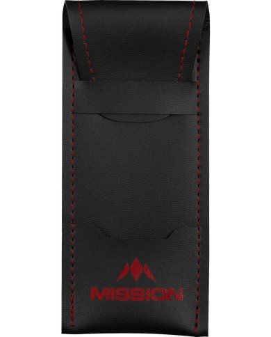 Mission Sport 8 Dart Case - Black Bar Wallet - Red Trim
