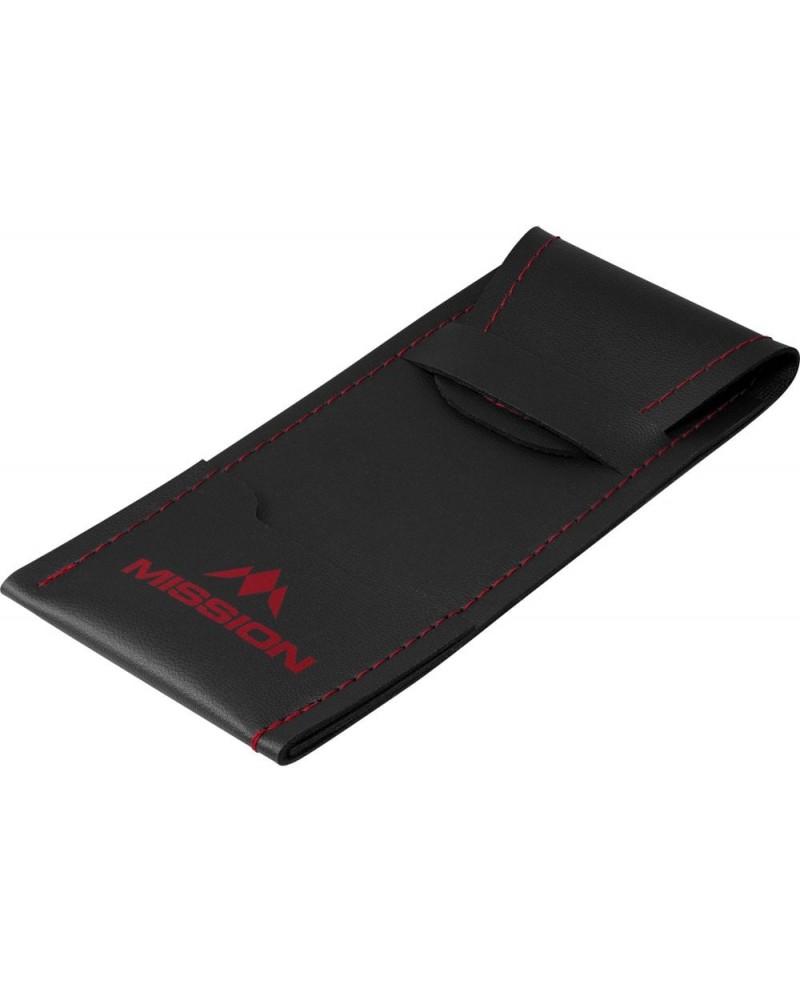 Mission Sport 8 Dart Case - Black Bar Wallet - Red Trim
