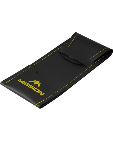 Mission Sport 8 Dart Case - Black Bar Wallet - Yellow Trim