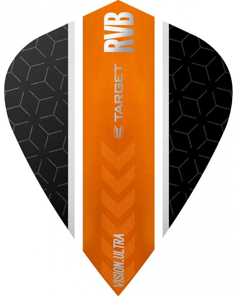 Raymond van Barneveld Vision Ultra Dart Flights - RvB - Target - Kite - Stripe - Black - Orange