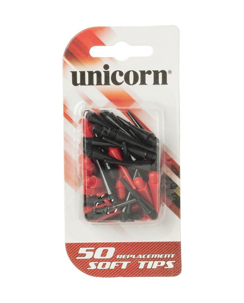 Unicorn Replacement Soft Tips - 50 Tips Assorted Red/Black