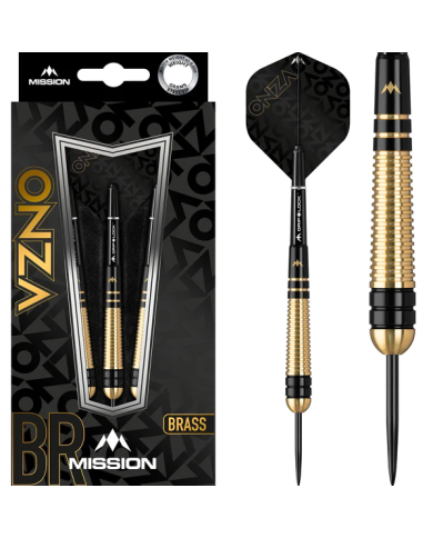 Mission Onza Brass Darts - M2 - Black & Gold - 22g